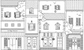 (110) Huse i gader Med hvid print