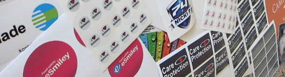 Klistermærker, stickers, streamers til dit formål.