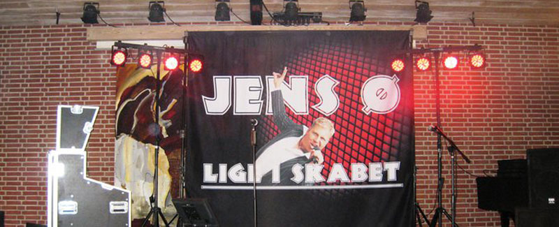 Brandgodkendt Band banner af stof til scenen