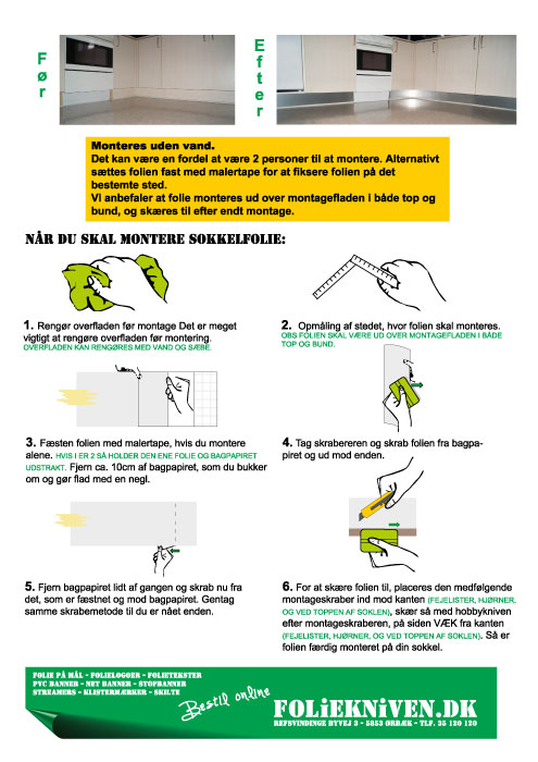 Montagevejledning til sokkelfolie