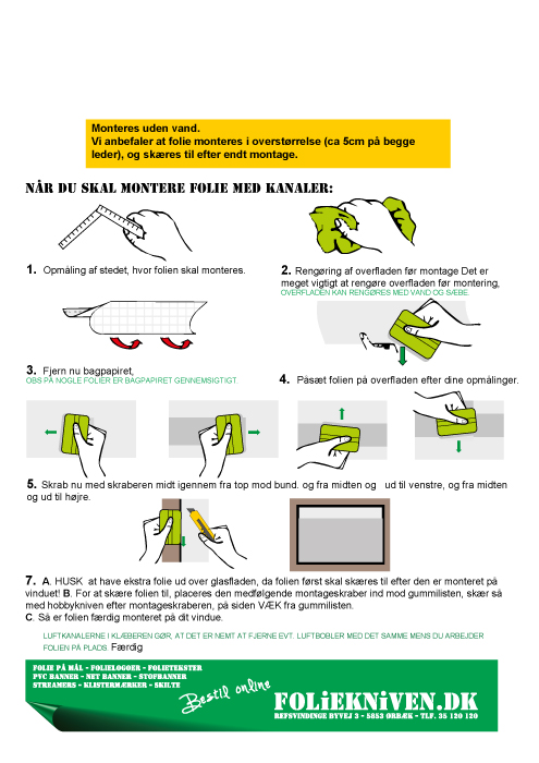 Montagevejledning til folie til tør-montage