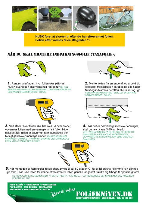 Montagevejledning Taxa / Indpakningsfolie